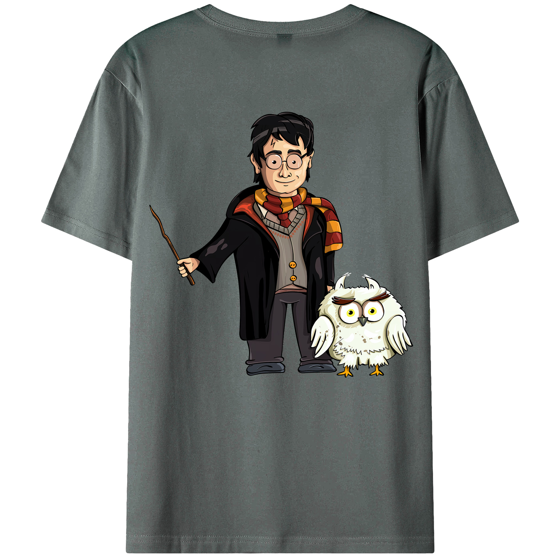 （画像用） Harry Potter ハリー・ポッターシリーズ 綿100％ メンズ半袖Tシャツ（バックプリント） 通気性
